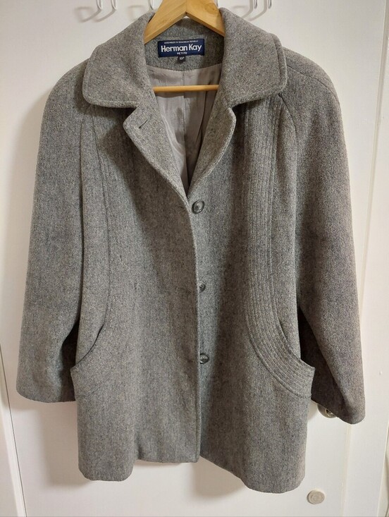 Herman Kay Jackets & Blazers - Herman Kay Women's Gray Wool Coat Jacket